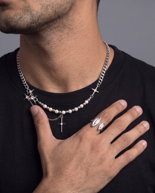 Crucifix Necklace — with a ring