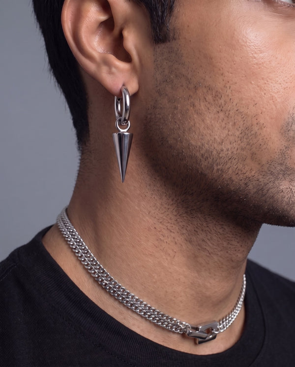 Shank Earrings — with a chain
