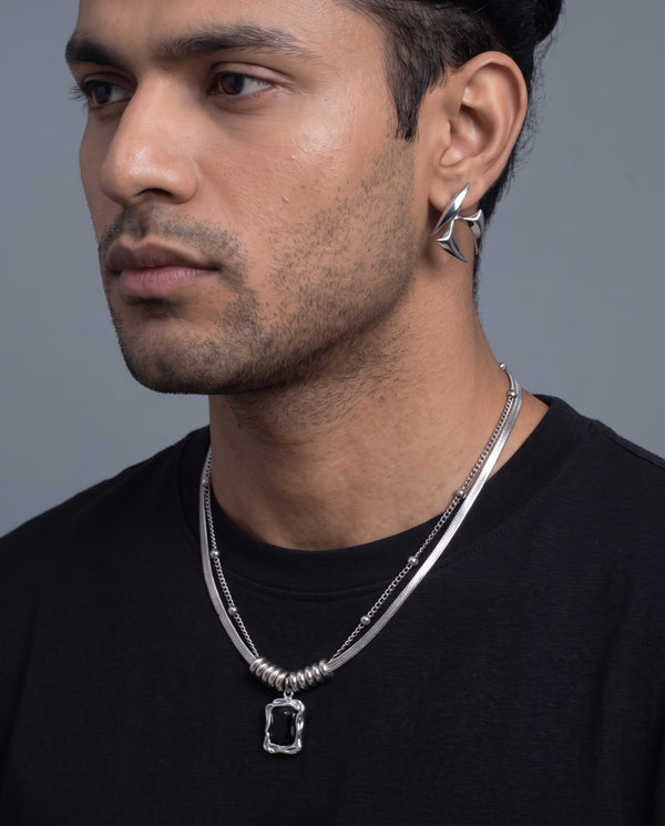 Slash Earrings — with a chain